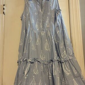 Lilly Pulitzer Light Blue & White Striped Button-Front Dress